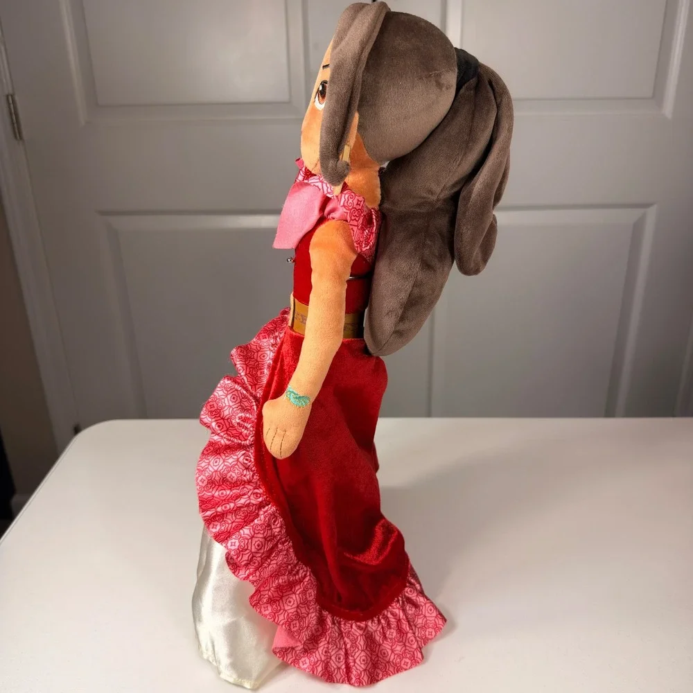Disney Store Elena of Avalor Plush Doll Red Adventure Dress 20 Inch Large